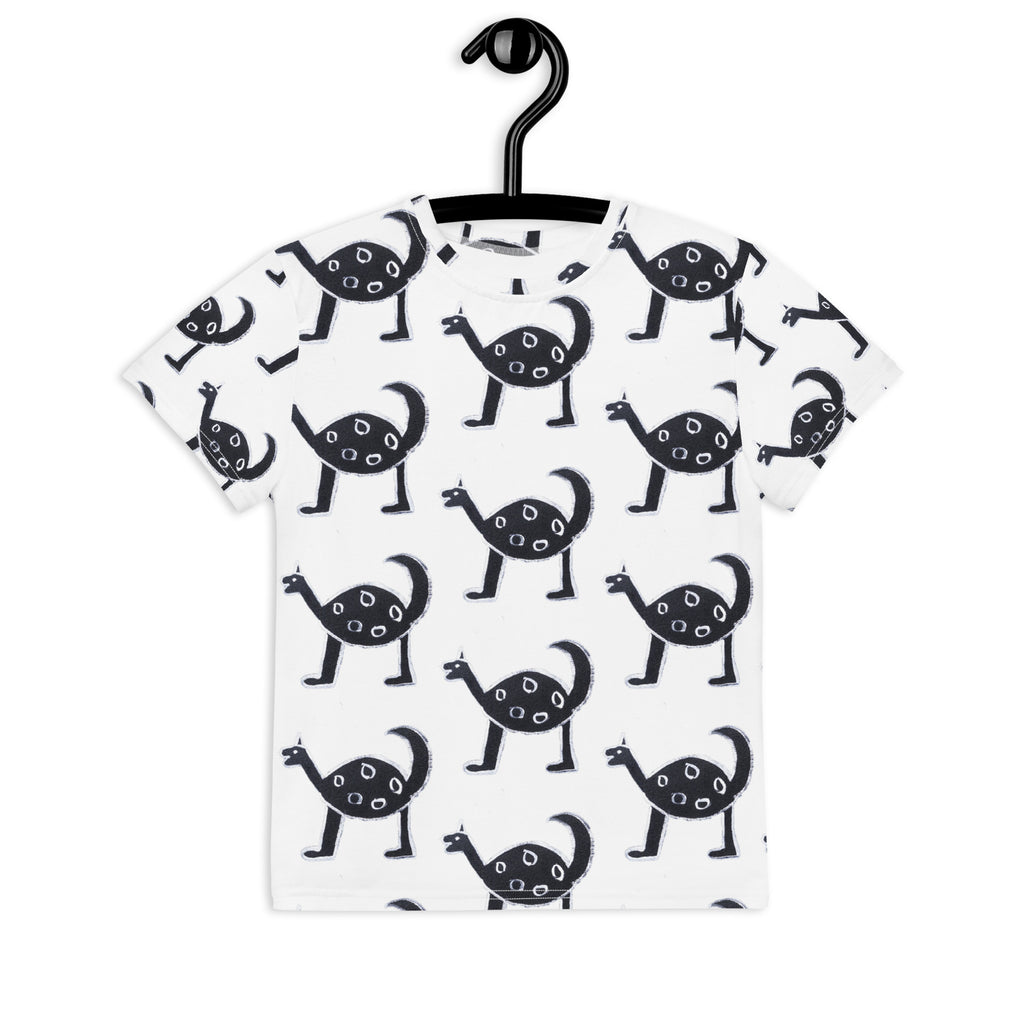 All Over Black And White Dino Tee