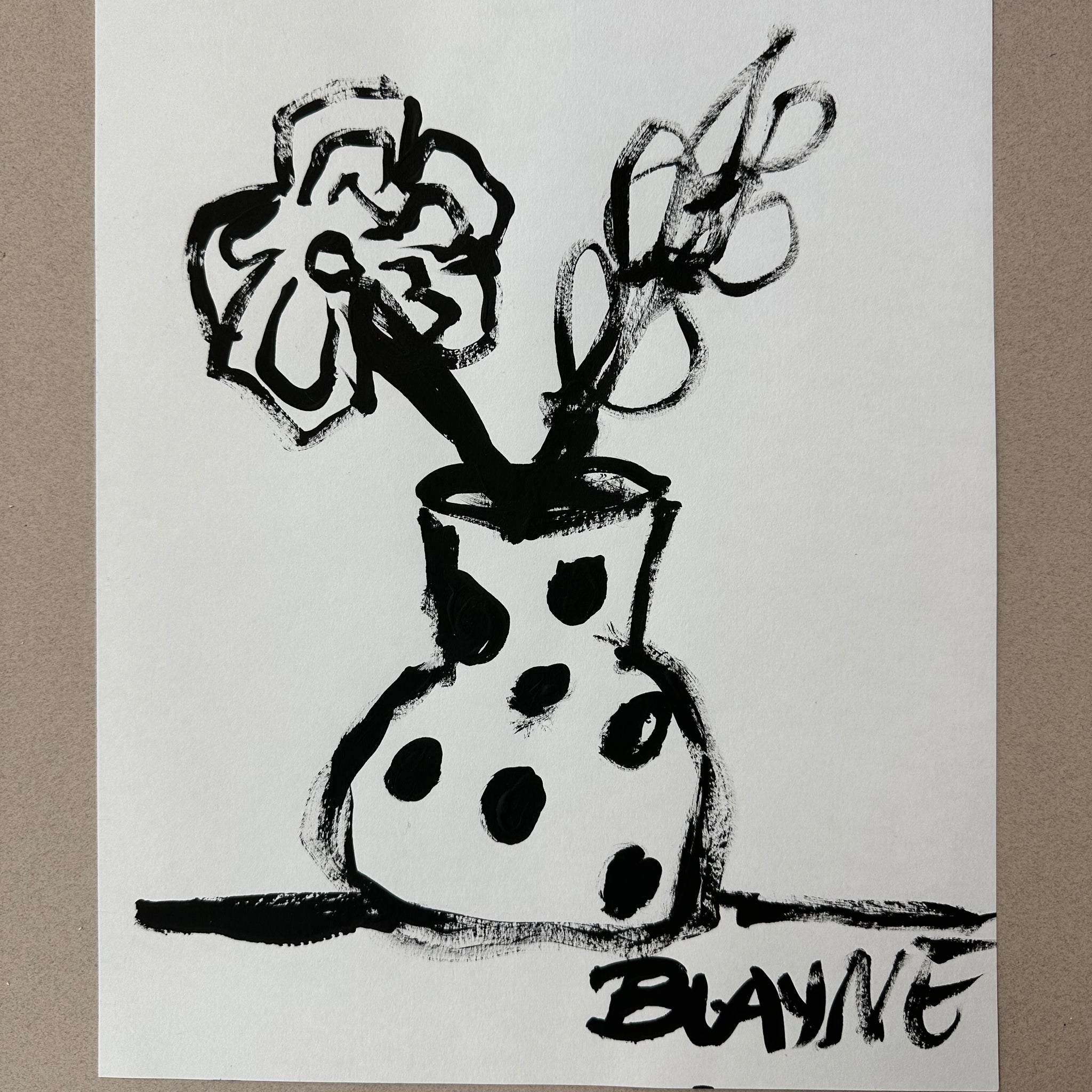 Vase of Flowers with Dots