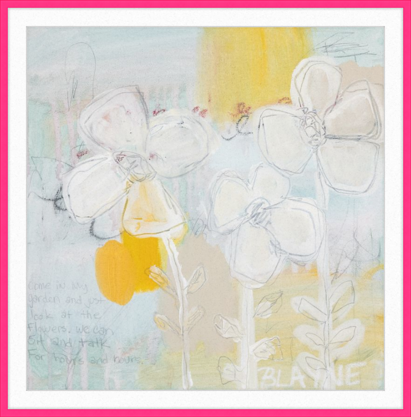 Three Yellow Flowers Framed Print