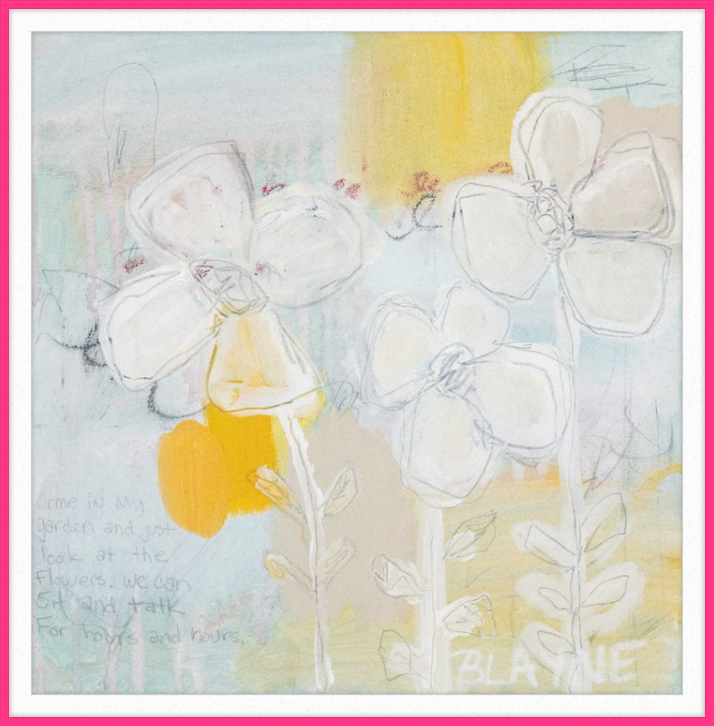 Three Yellow Flowers Framed Print