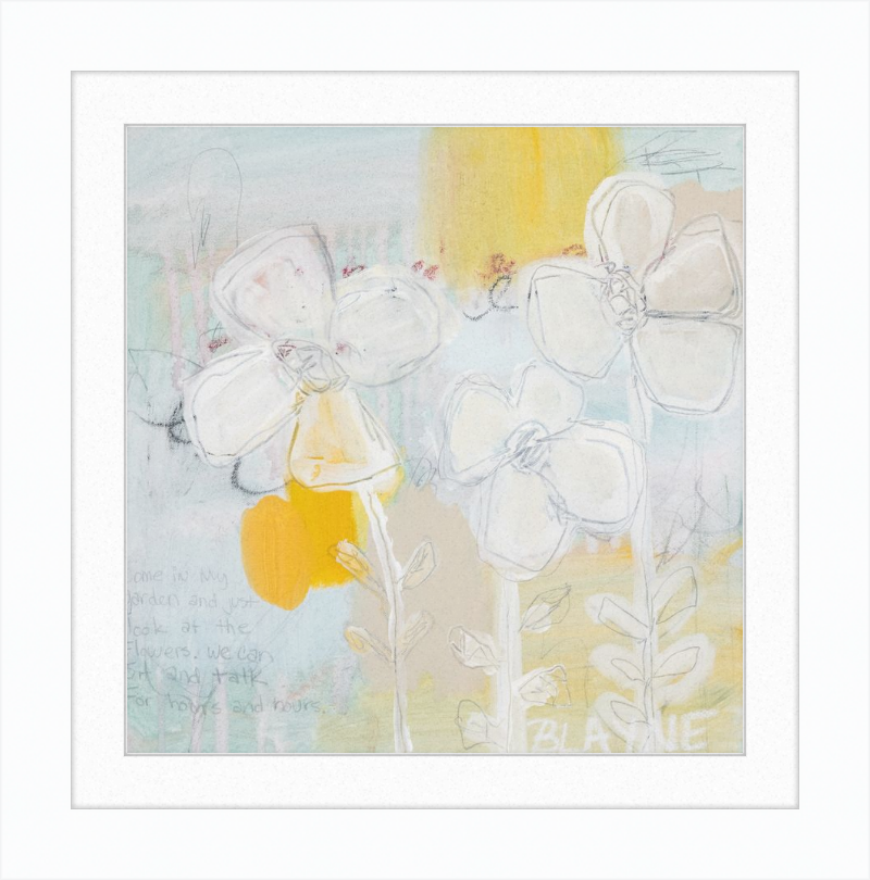 Three Yellow Flowers Framed Print