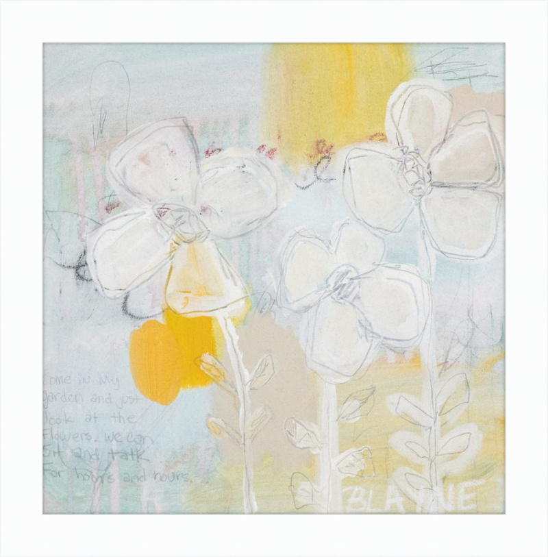 Three Yellow Flowers Framed Print