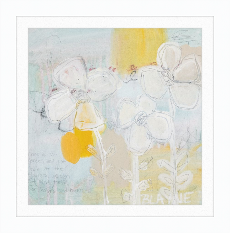 Three Yellow Flowers Framed Print