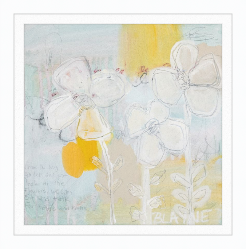 Three Yellow Flowers Framed Print