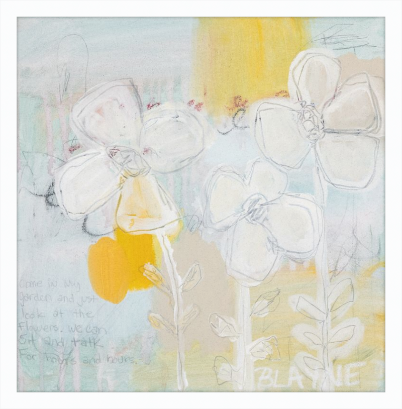 Three Yellow Flowers Framed Print