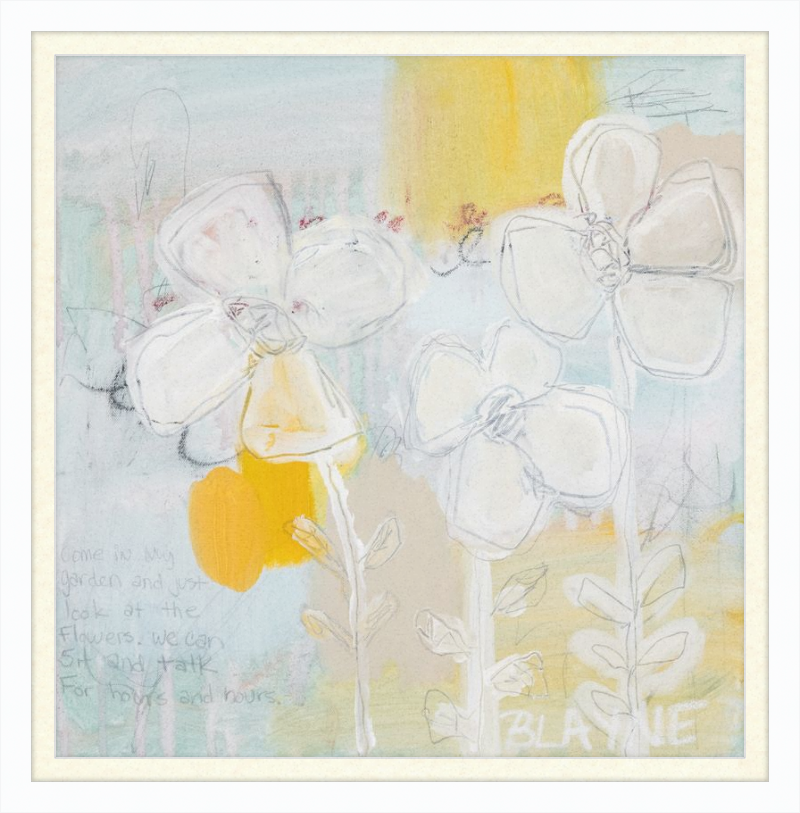 Three Yellow Flowers Framed Print