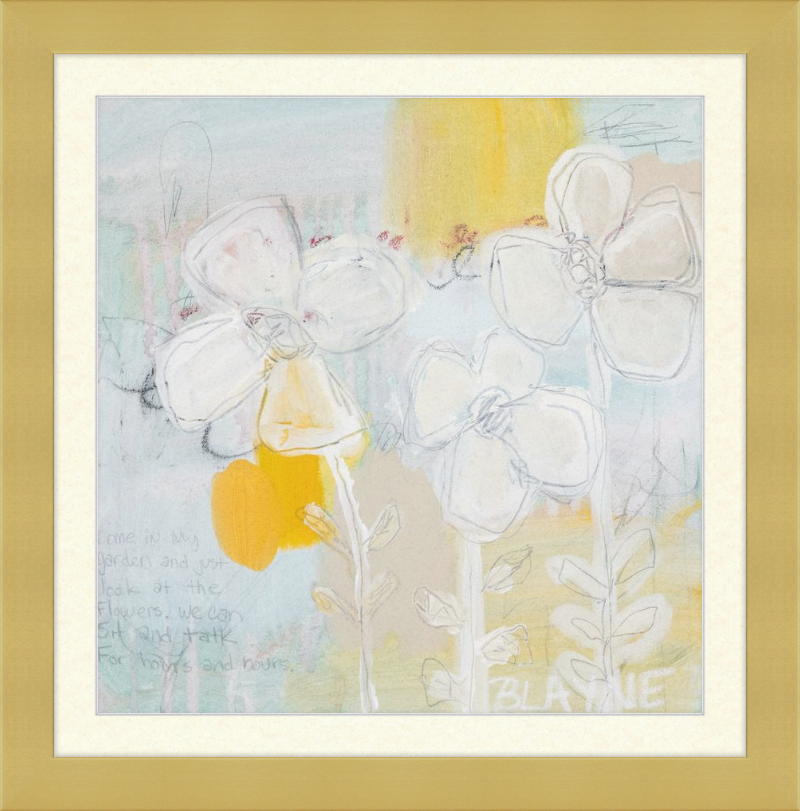 Three Yellow Flowers Framed Print