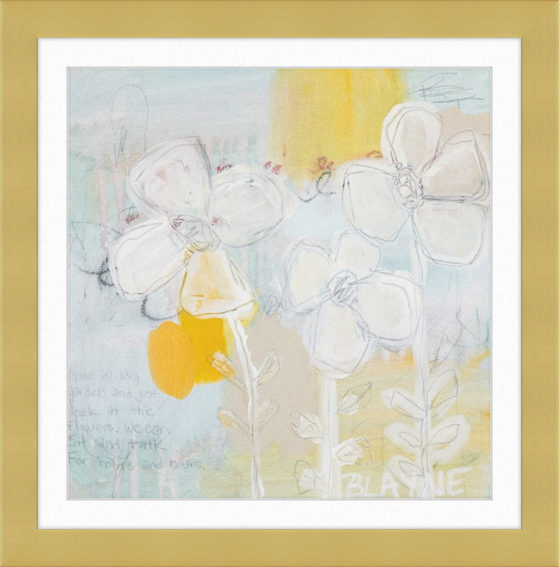 Three Yellow Flowers Framed Print