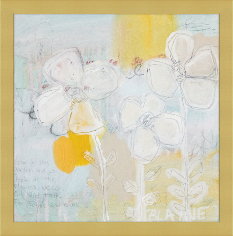 Three Yellow Flowers Framed Print