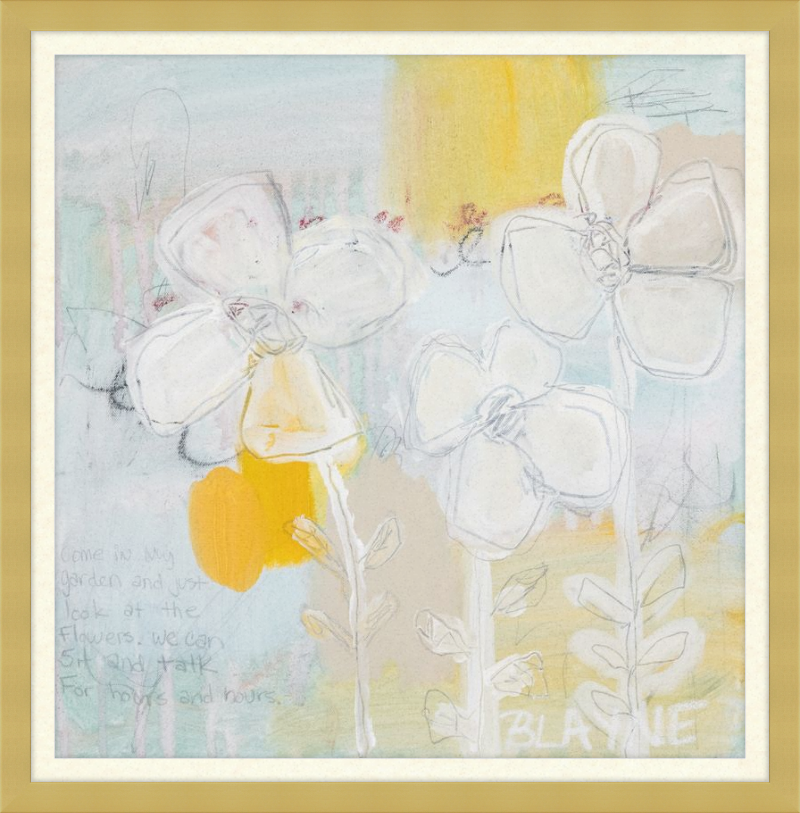 Three Yellow Flowers Framed Print