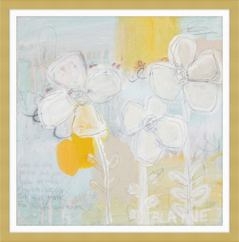 Three Yellow Flowers Framed Print