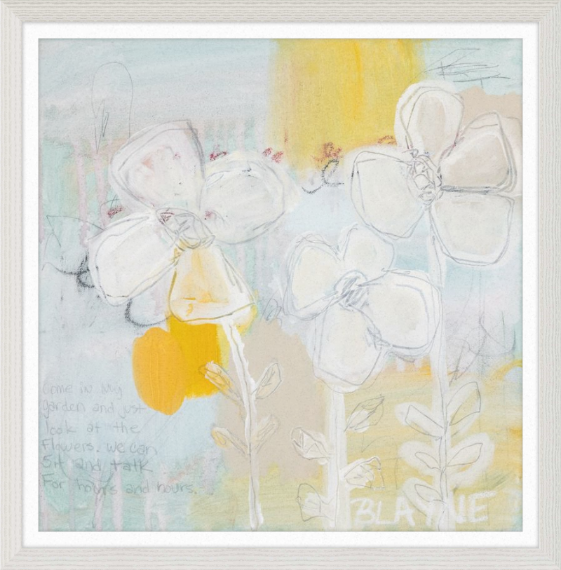 Three Yellow Flowers Framed Print