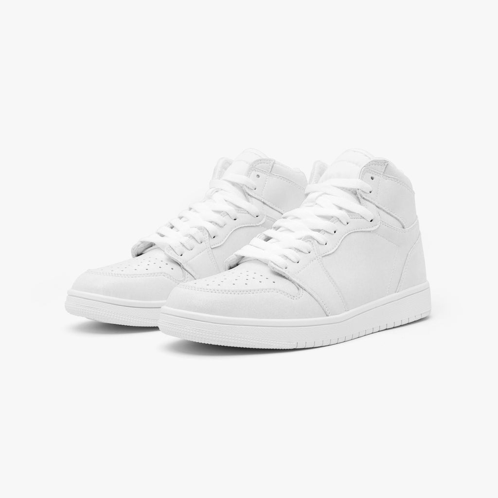 1035. AJ1 High-Top Leather Sneakers - White