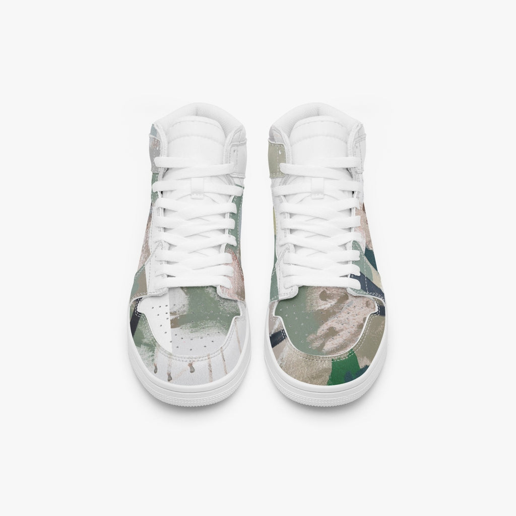 1035. AJ1 High-Top Leather Sneakers - White