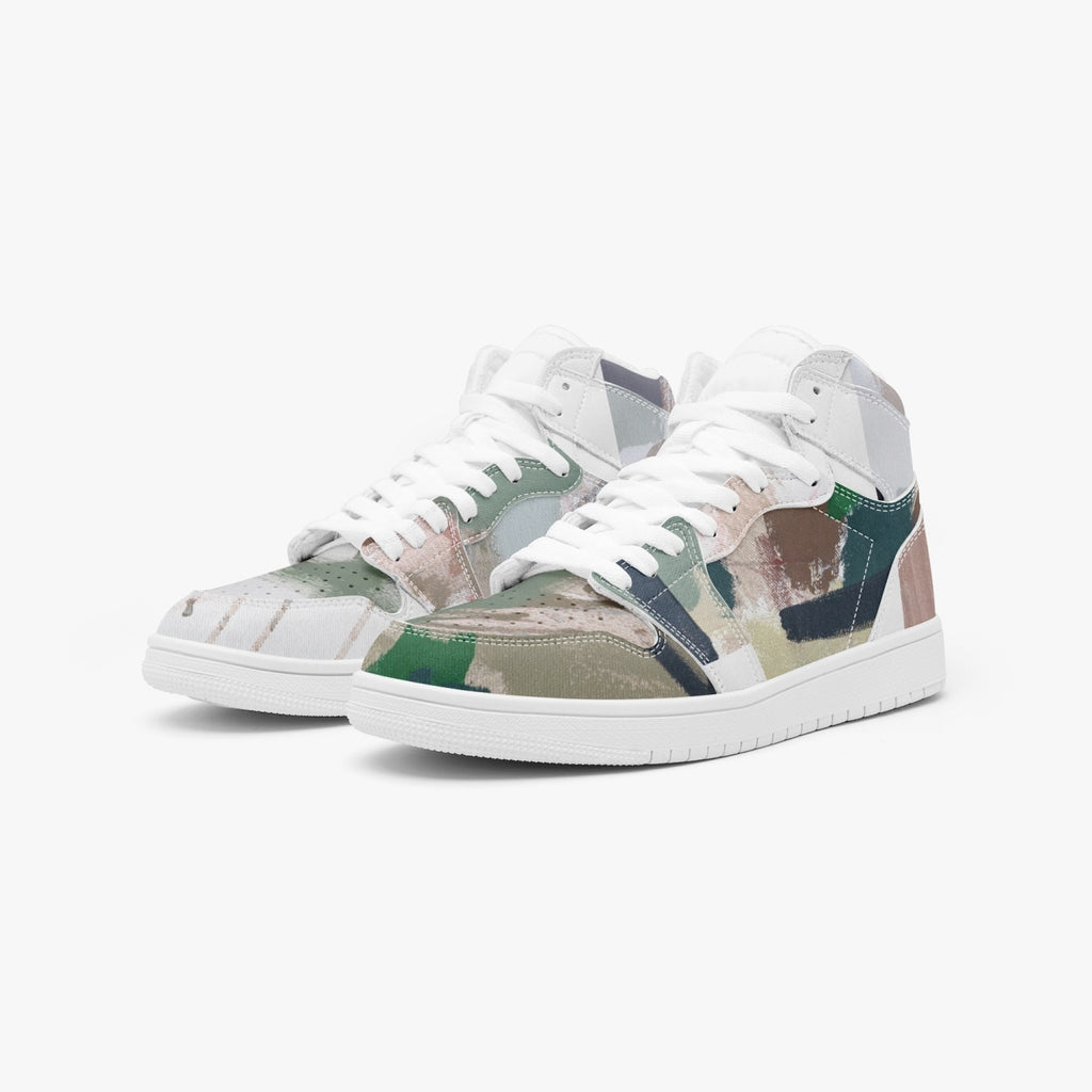 1035. AJ1 High-Top Leather Sneakers - White