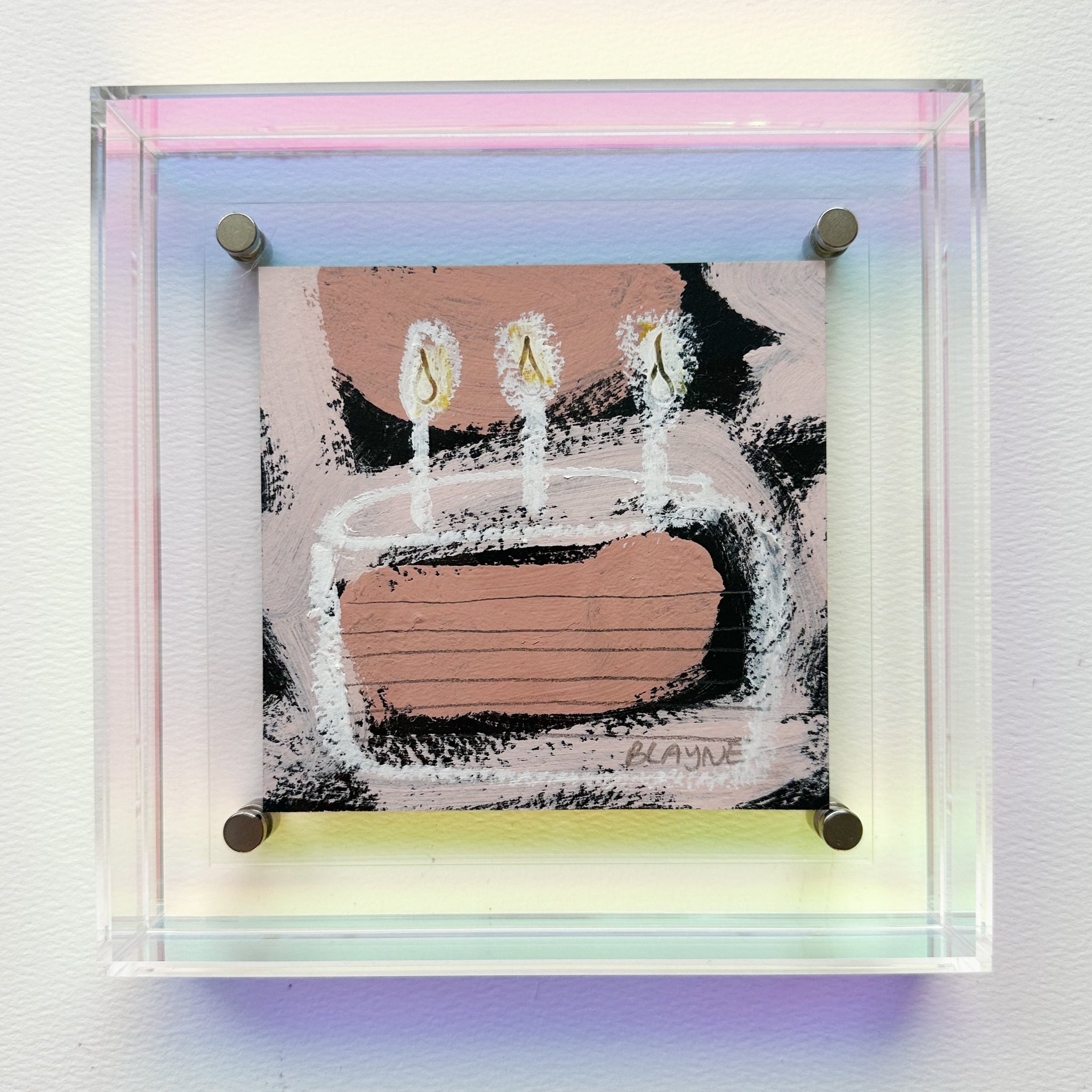 Iridescent Framed Birthday Cake