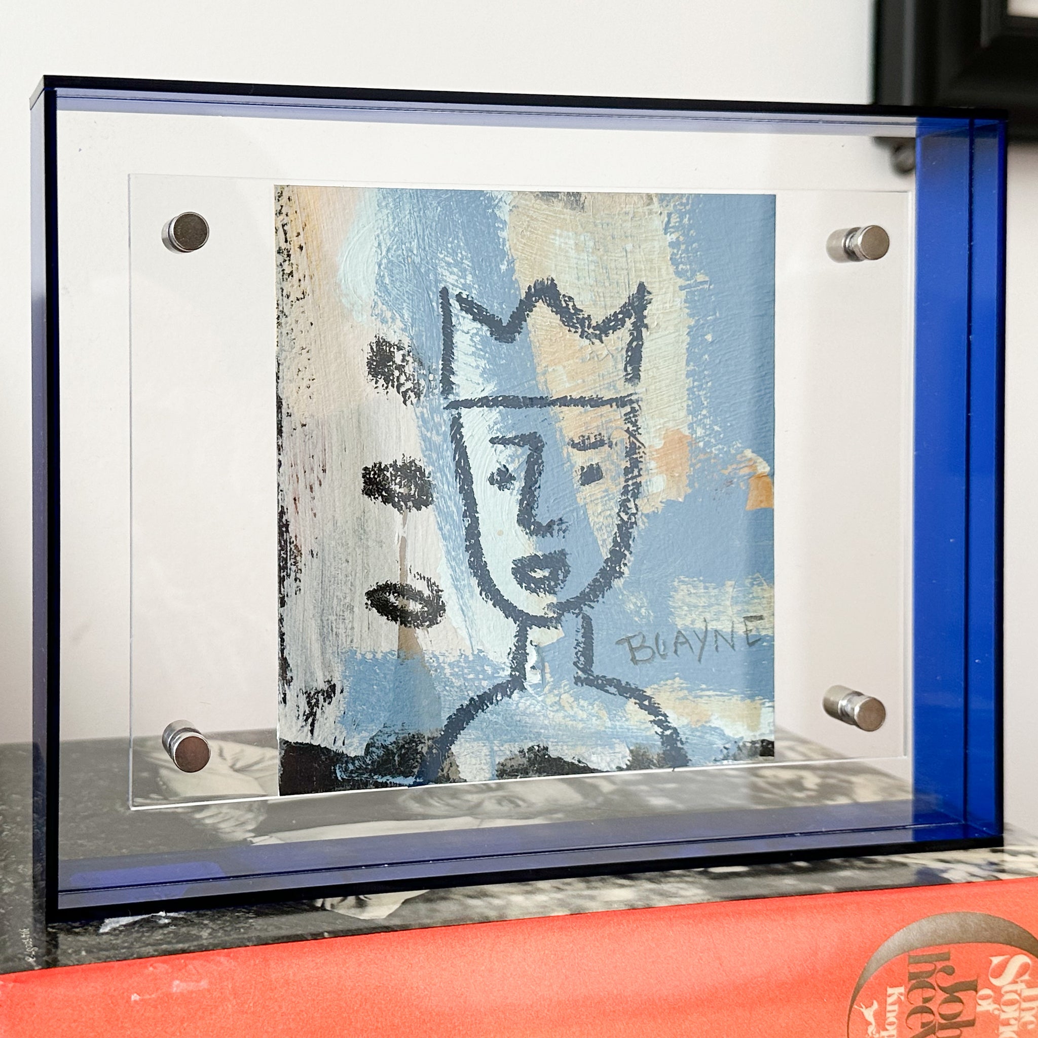 Blue King In Neon Blue Frame