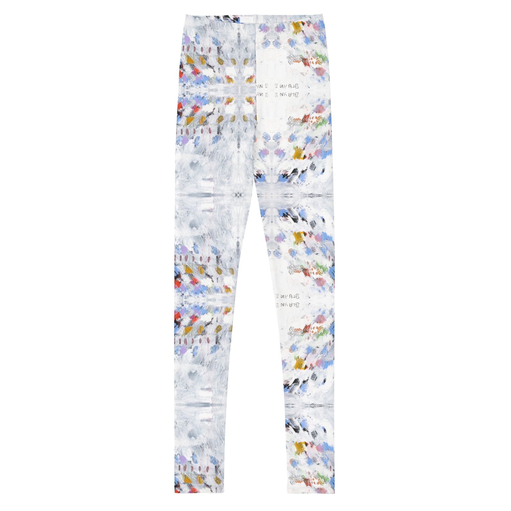 Blue and White Youth Leggings