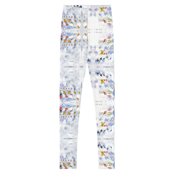 Blue and White Youth Leggings