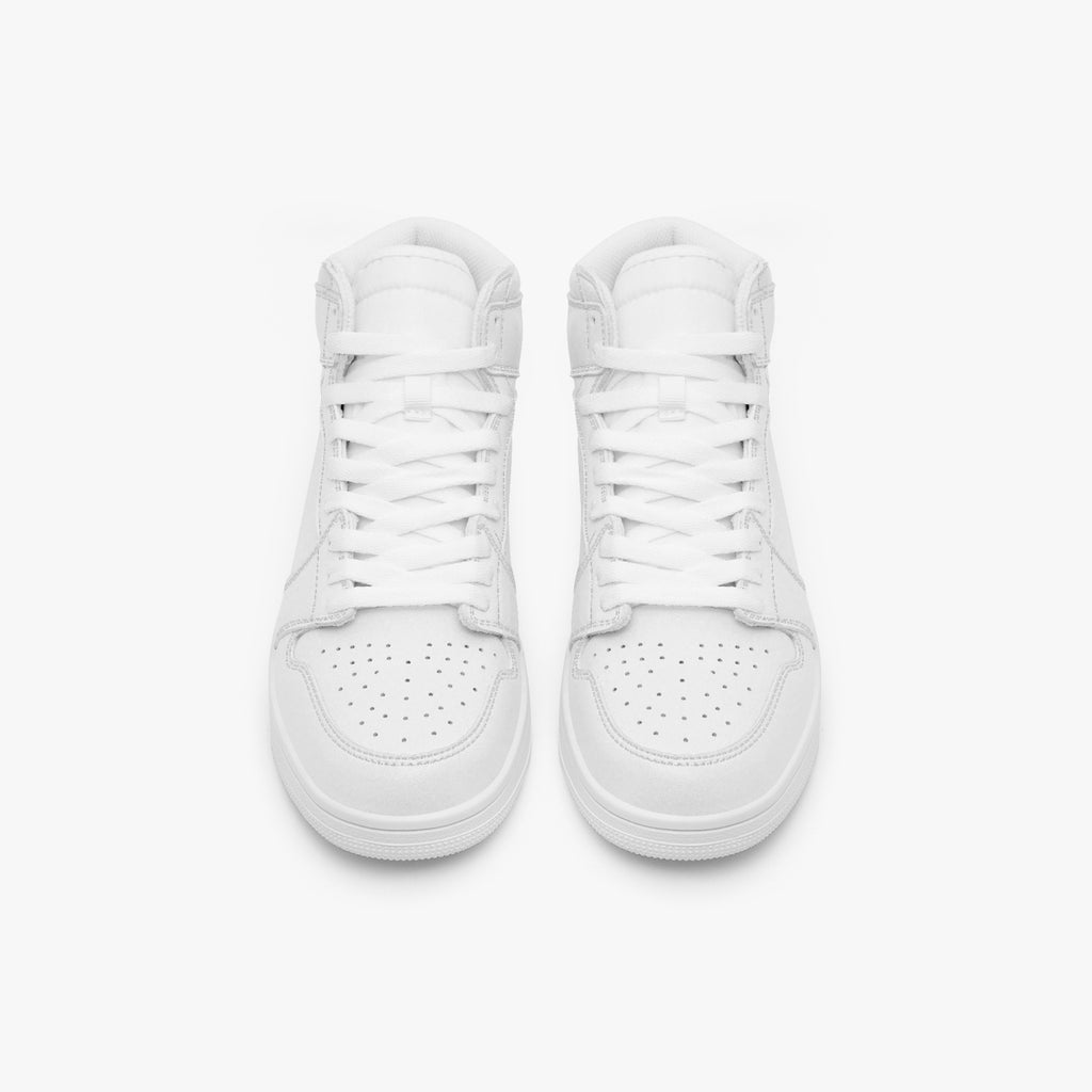 1035. AJ1 High-Top Leather Sneakers - White