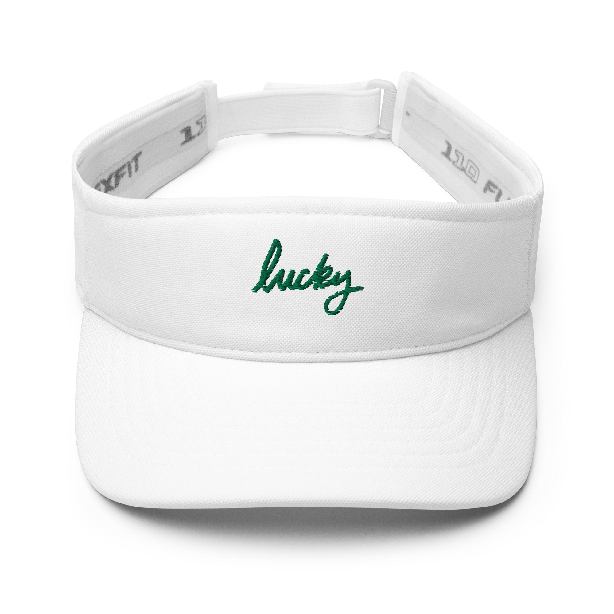 Lucky Green and White Visor